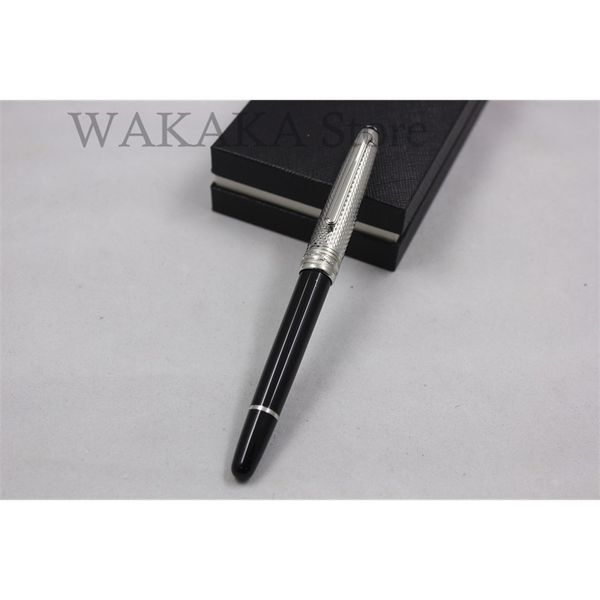 Wakaka série de boné preto prata rolo bola papelaria caneta esferográfica 201111