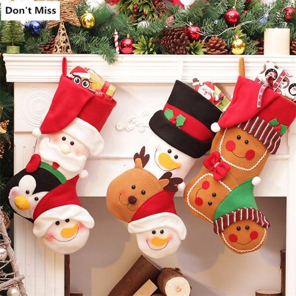 

christmas decorations santa claus gift bags year stockings merry kid gifts navidad tree decorations1