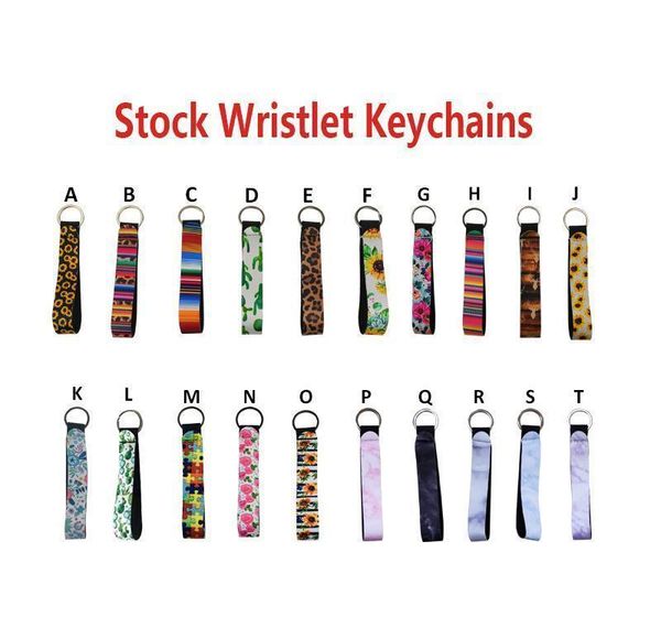 

neoprene wristband keychains floral printed key chain hand wrist lanyard bbybdv bdesports