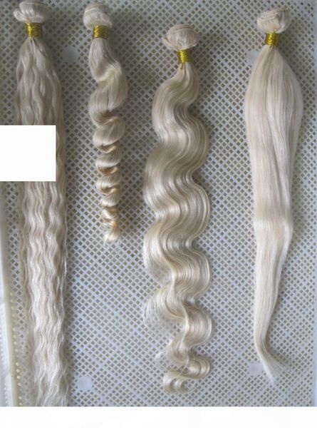 

wholesale #60 platinum blonde weave bundles 7a unprocessed virgin malaysian curly weave hair human 100g remy hair extensions 30, Black