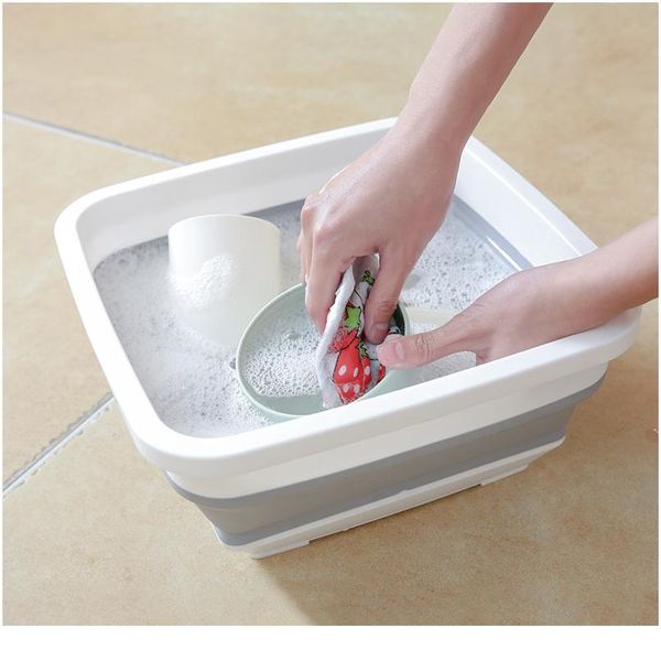 

foldable bucket car wash bucket outdoor foldable basin fishing camping car vegetable fruit basin household cleaning bbyiec
