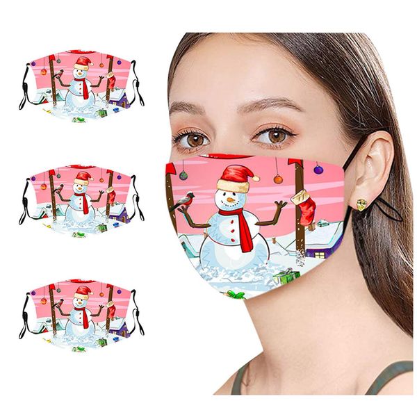 

3pcs christmas mask face mask fashion headband bandana funny face mask masque tissu navidad natal mascarillas mascherine wmtqog, Black