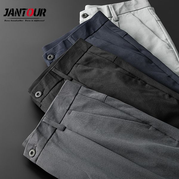 

4 color 2020 fashions brand pants men spring autumn classic mens black business skinny casual trousers big size 28-38 c1018