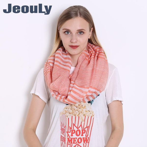 

scarves the spring and summer 2021 ms cross-border collar stripe printed voile scarf wholesale, Blue;gray
