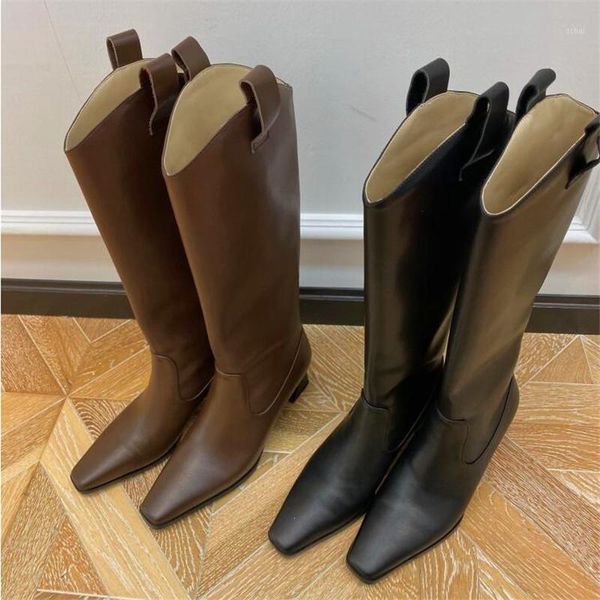 

boots retro square toe ladies strange heel high black brown winter ladies1