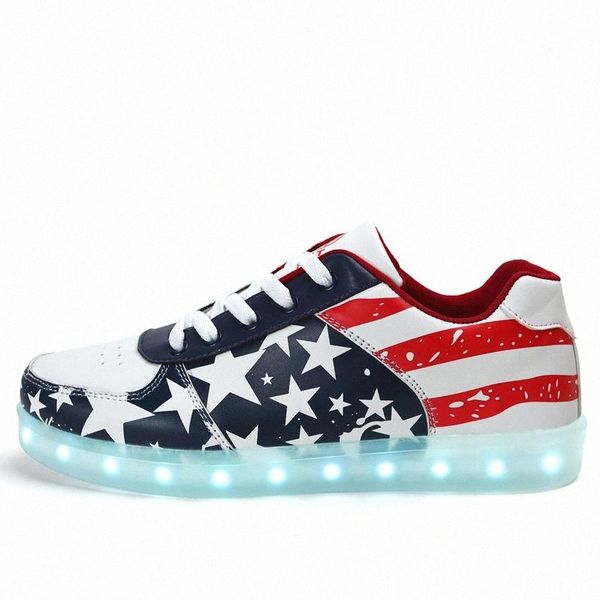 

deep blue girls led luminous glowing children breathable sneakers usb charge kids colorful flashing lights flat shoes eur 35-45 #qb6f