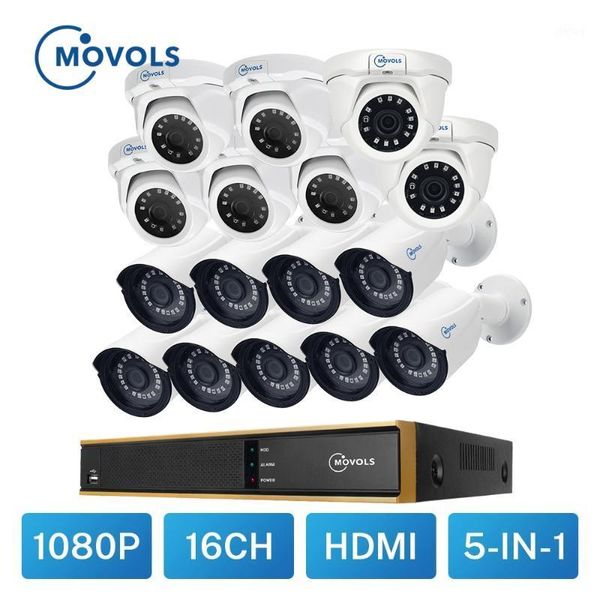

movols 16ch video surveillance system 16 2mp outdoor waterproof security camera 16ch 5in1 dvr kit remote view motion detection1