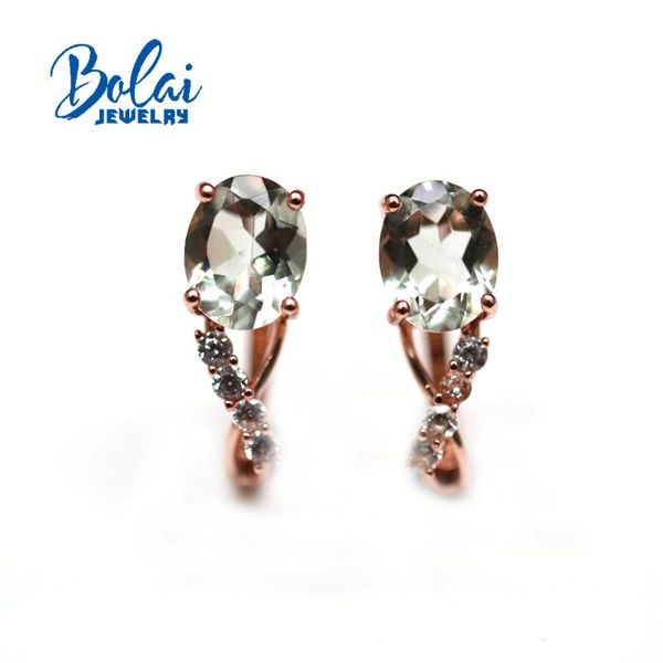 

dangle & chandelier 925 sterling silver gemstone earring natural green amethyst oval cut 7*9mm 4.5ct fine jewelry simple