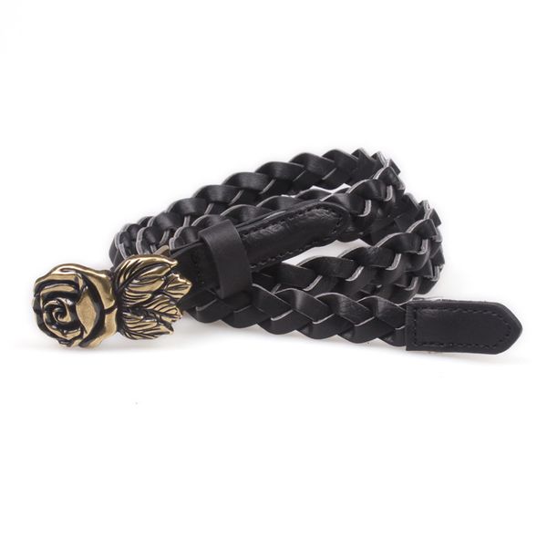 

new arrivals time-limited designers european and american foreign trade fashion twist woven womens thin belt womens thin belt mixed batch fr, Black;brown