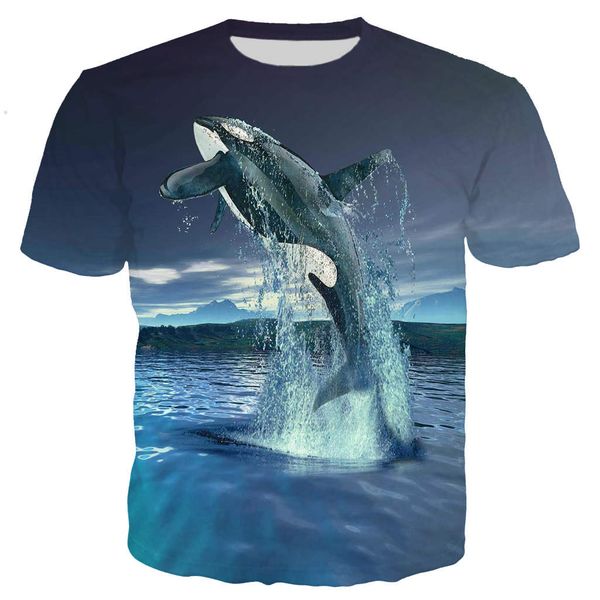 

new cool killer whale 3d print shirts harajuku oversized hippie men clothing
