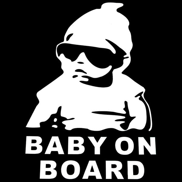 

cute lovely baby cool hat sunglasses on board pattern car sticker window reflective sheeting 3d car windshield decal rear funny outside
