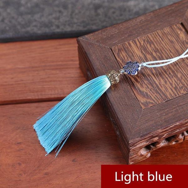 

2pcs metal caps fringe trim bookmark silk tassels diy curtain clothes bag craft supplies classical style tassel pendant 17cm h sqcjxj