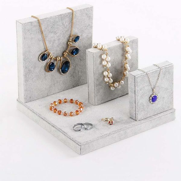 

high grade matte gold jewelry necklace hair ornaments to watch goods display tray rack, Pink;blue
