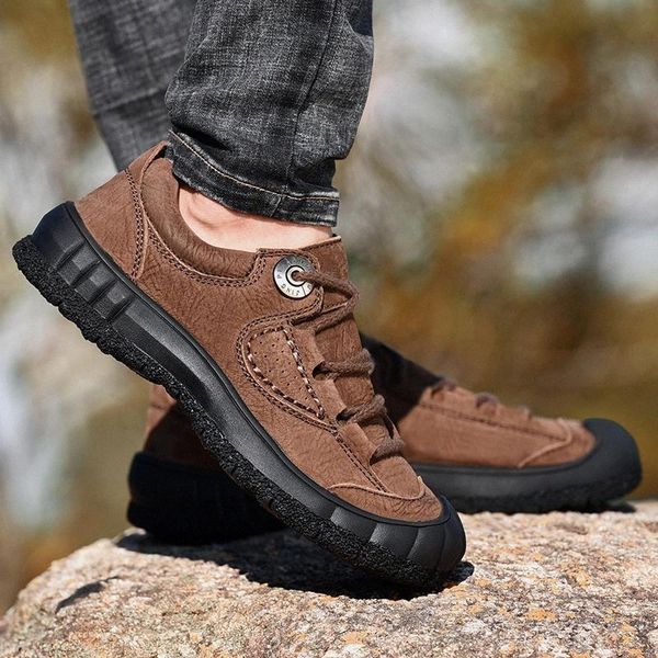 

men genuine leather shoes handmade breathable men's oxford shoes fashion male thick sole dress flats men #c859, Black