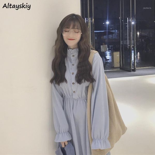 

long sleeve dress women fall spring lovely empire chic korean schoolgirls clothing daily fashion sweet preppy holiday vestidos1, Black;gray