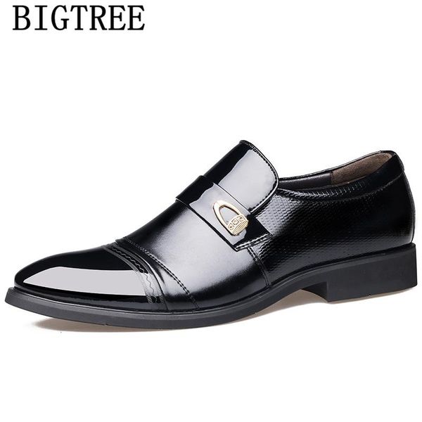 

fashion men shoes wedding dress shoes men classic patent leather for zapatos de hombre de vestir formal erkek ayakkabi, Black