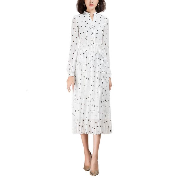 

new spring long white ball sleeves chiffon women's dress 05cf, Black;gray