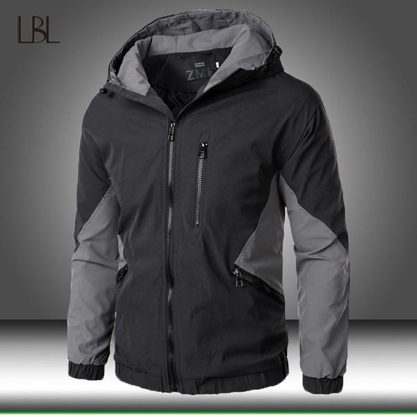 

2020 new autumn winter hooded zipper jacket men streetwear bomber jacket windbreaker mens sportswear coat slim fit pilot outwear, Black;brown