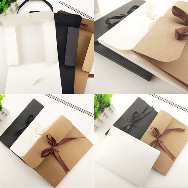 

24*18*0.7cm large kraft p envelope postcard box packaging case white paper gift envelope for silk scarf with ribbon box dhl 8 n2