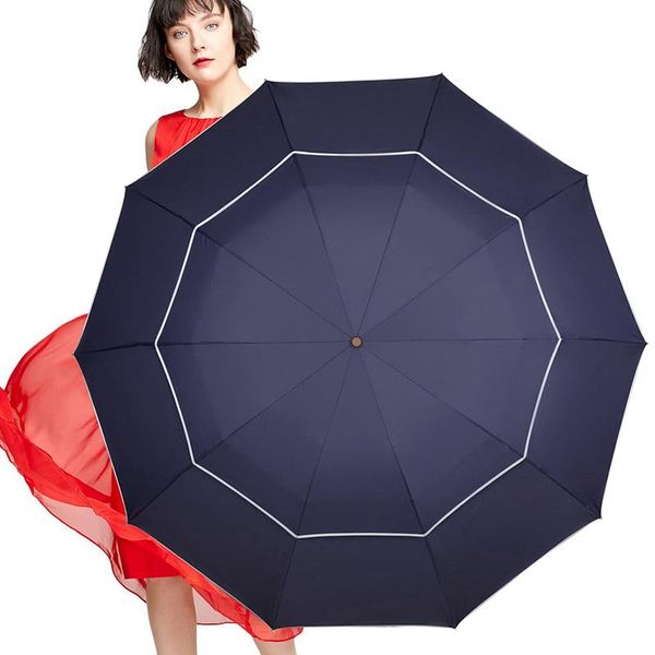 

двойного гольф зонтик мужчина дождь женщина ветрозащитные большой зонтик женщины paraguas верхнего качество вс 3folding большого зонтик откр