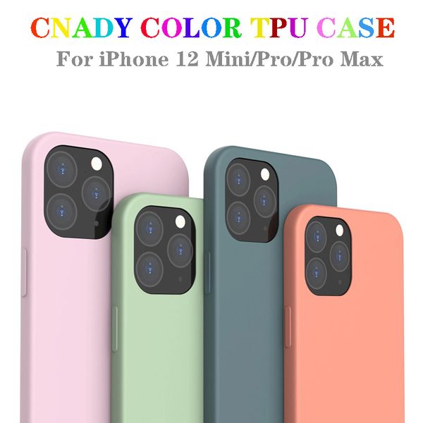 Casos fosco suave TPU para iPhone 12 Series Celular Capa protetora à prova de choque reutilizáveis ​​Ultra Slim 10 cores disponíveis DHL grátis