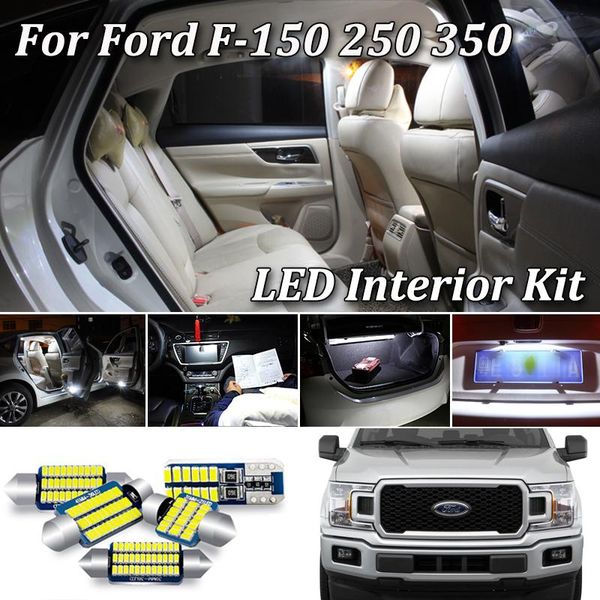 

100% no error canbus for f-150 f-250 f350 f 150 250 350 led interior light + license plate lamp kit (1992-2020)