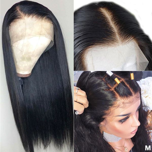 

360 lace frontal wig pre plucked with baby hair remy brazilian straight 13x4 lace front human hair wigs 4x4 closure wig, Black;brown
