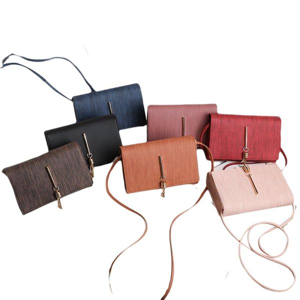 

2020 fashion women ladies solid simple small pu leather crossbody handbags tassel decor casual cellphone shoulder bags purse
