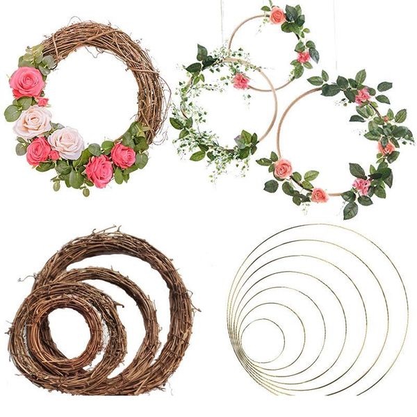 

weigao 10-30cm home decor diy natural bamboo wreath floral hoop wreath crafts wedding decorations christmas babyshower qylsev