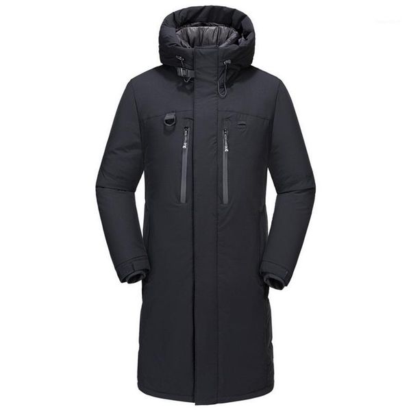 

x-long down jacket men's down parkas winter thick warm coats hoodies windbreaker jacket clothes large size warm jacket,5101, Black