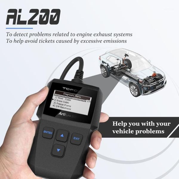 

on artilink 200 auto obd2 scanner professional obdii engine code reader obd 2 car obd diagnostic tool multi languages1