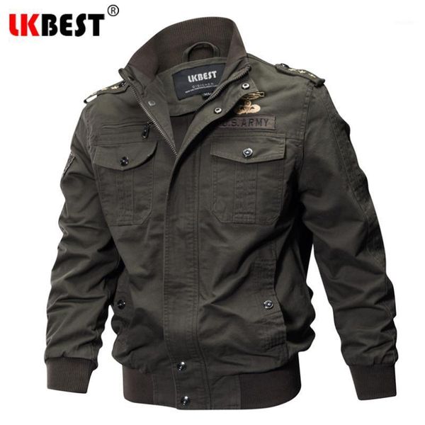 

lk2018 spring men bomber jacket pilot jacket men badge plus size m-5xl thin cotton coat fx121, Black;brown