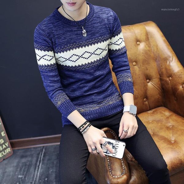 

men's sweaters autumn clothing mens pullover sweater korean slim fit base shirt crew neck coat fashion1, White;black
