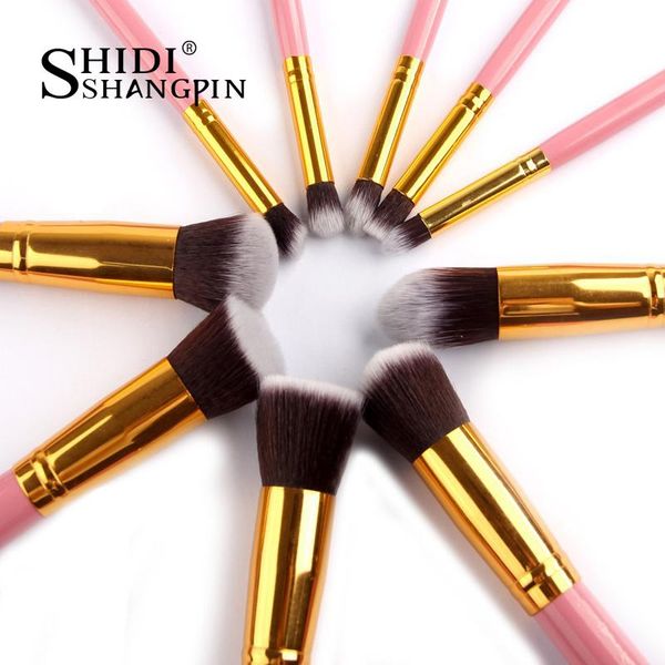 

10 шт профессиональный макияж кисти set foundation blending powder eyeshadow контур консилер румяна косметика макияж инструменты hot sqcqir