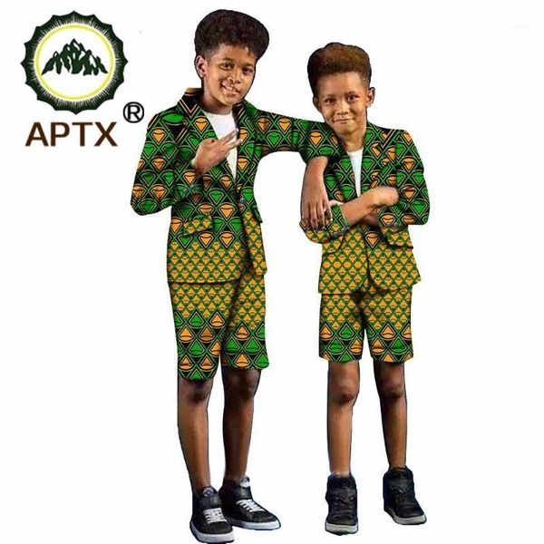 

african children's suit set, boys' suit, suit and shorts 2-piece set1, Gray