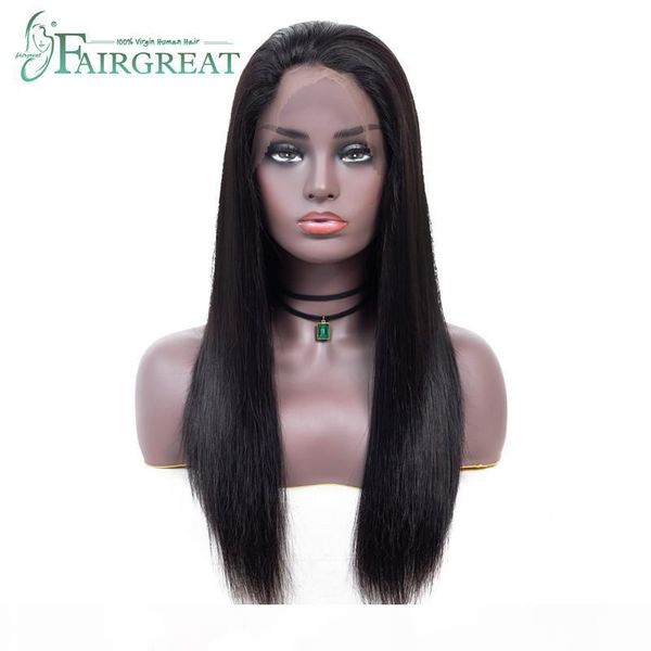 

brazilian straight human hair lace front wigs 150% density 360 lace front wigs with baby hair adjustable cap 100% remy hair, Black;brown