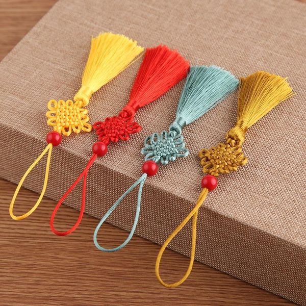 

5pcs red beads mini chinese knot tassel diy jewelry accessories home textile curtain garment sewing macrame decoration pendant h jllnpv