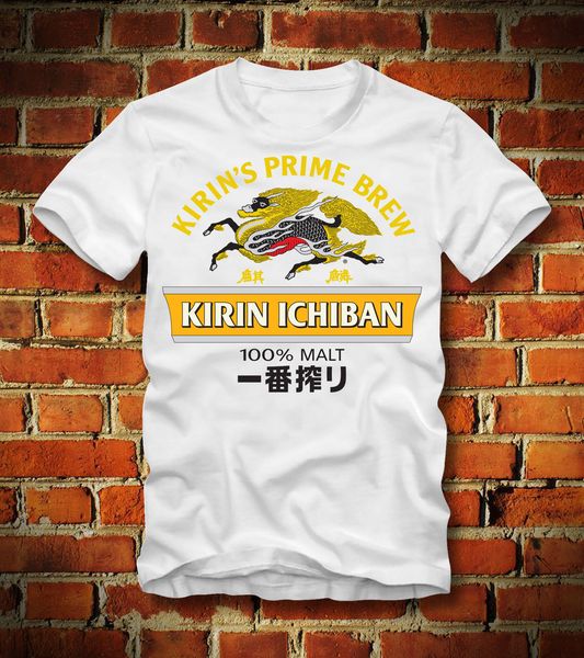 

новая летняя майка смешные t shirt kirin ichiban% malt prime brew japan beer bier brauerei пользовательские футболки спортивные толстовка с