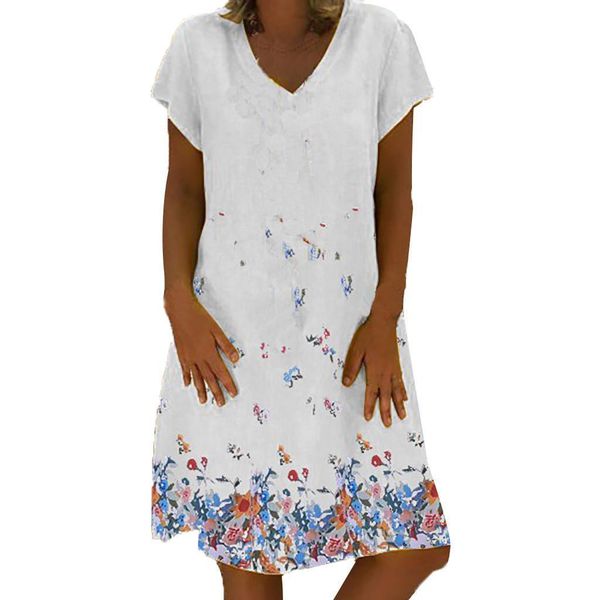 

ladies dress women 2021 print a-line causal short sleeve mini dress v-neck summer dress female party vestido fashion, Black;gray