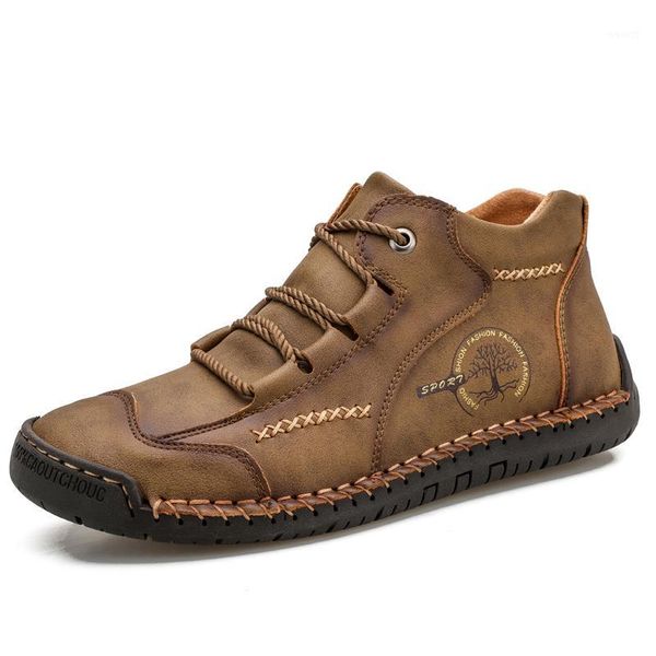 

boots fashion men leather ankle casual men's chaussure homme 38-481, Black