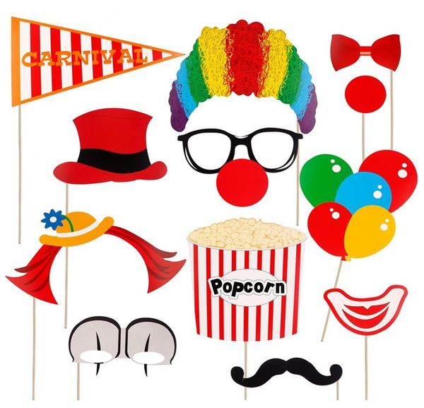 

fengrise 12pcs clown pbooth props funny circus clown mask pbooth carnival party decor birthday street party supplies bbypmg