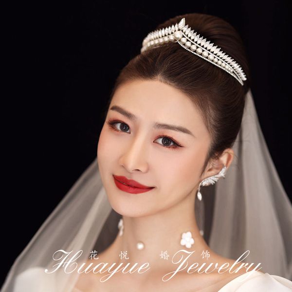 

korean sweet bridal headdress elegant and simple, super fairy crown wedding dress accessories, Silver
