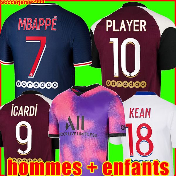 

psg jersey 20 21 soccer jersey mbappe verratti 2020 2021 neymar di maria kean football jersey soccer shirt men + kids kit sets 999, Black;yellow