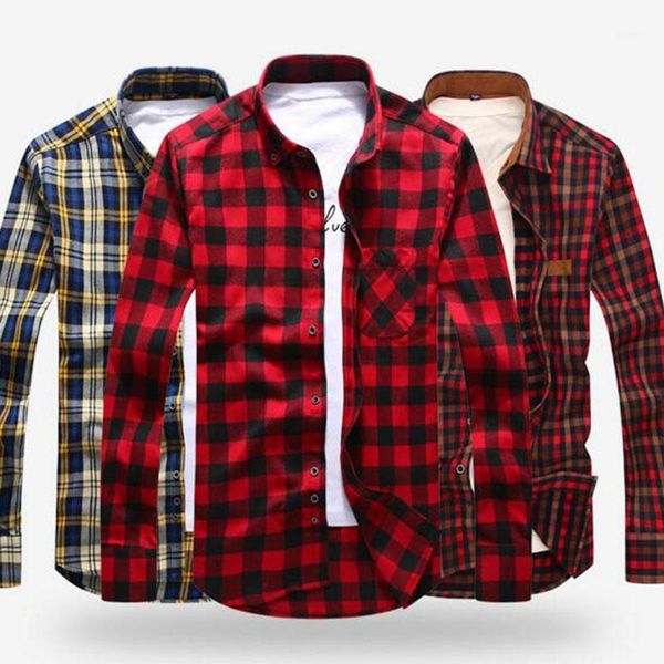 

men classic casual breathable plaid printed shirts cloth,slim fit grind pure cotton breathable comfortable shirts1, White;black