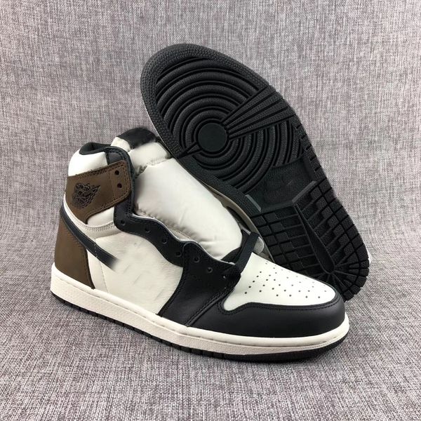

2020 jumpman 1 new arrival 1s high tdark mocha fearless obsidian unc basketball shoes banned bred toe chicago baskets mens running shoes, Black