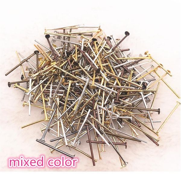 

new 300pcs/lot 16mm flat head pins dia 0.6-0.8mm gold/silver/bronze head pins for jewelry making acc jlltkw