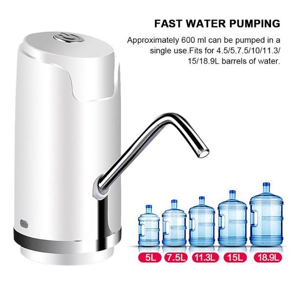 

automatic electric portable water pump dispenser gallon drinking bottle switch built-in rechargeable battery
