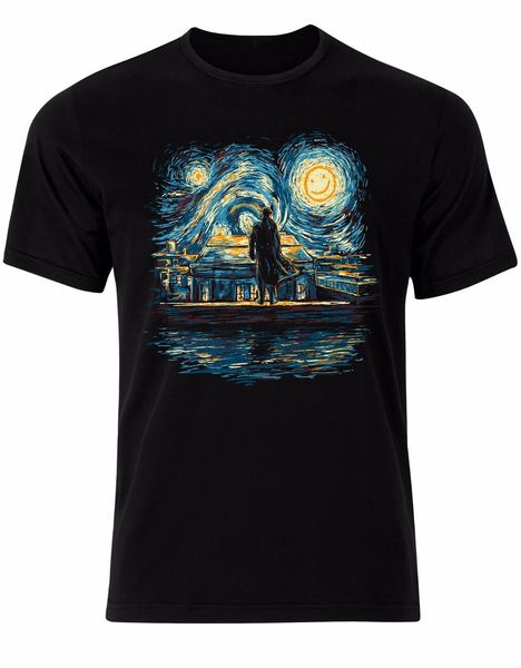 

sport 2019 new short sherlock holmes starry night parody funny benedict cumberbatch mens tshirt short tee100% cottonsummer tee shirt
