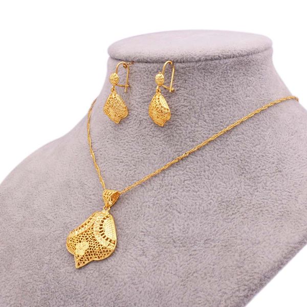 

necklace earrings set 18k gold color jewelry sets african women bridal dubai wedding jewellery wife gifts party ornaments, Silver