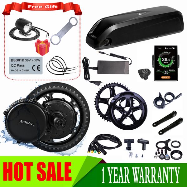 

bafang bbs01b mid-drive motor 36v 350w electric bike conversion mid-engine kit with 36v 13ah 17.5ah 14.5ah bicycle battery
